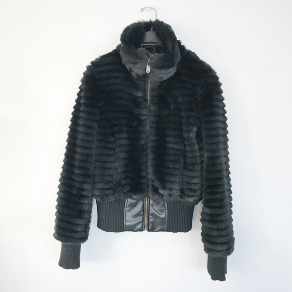 GUESS Faux Fur and Leopard Fall Jacket size Small - Picture 3 of 7